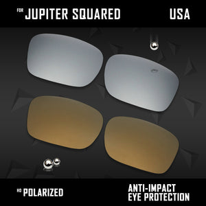 Anti Scratch Polarized Replacement Lenses for-Oakley Jupiter Squared OO9135 Opt