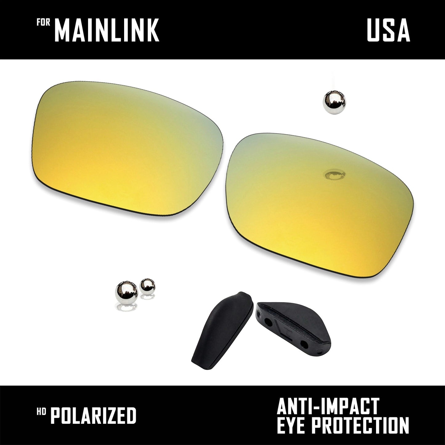 Anti Scratch Polarized Replacement Lenses&Rubber Kits for-Oakley Mainlink OO9264