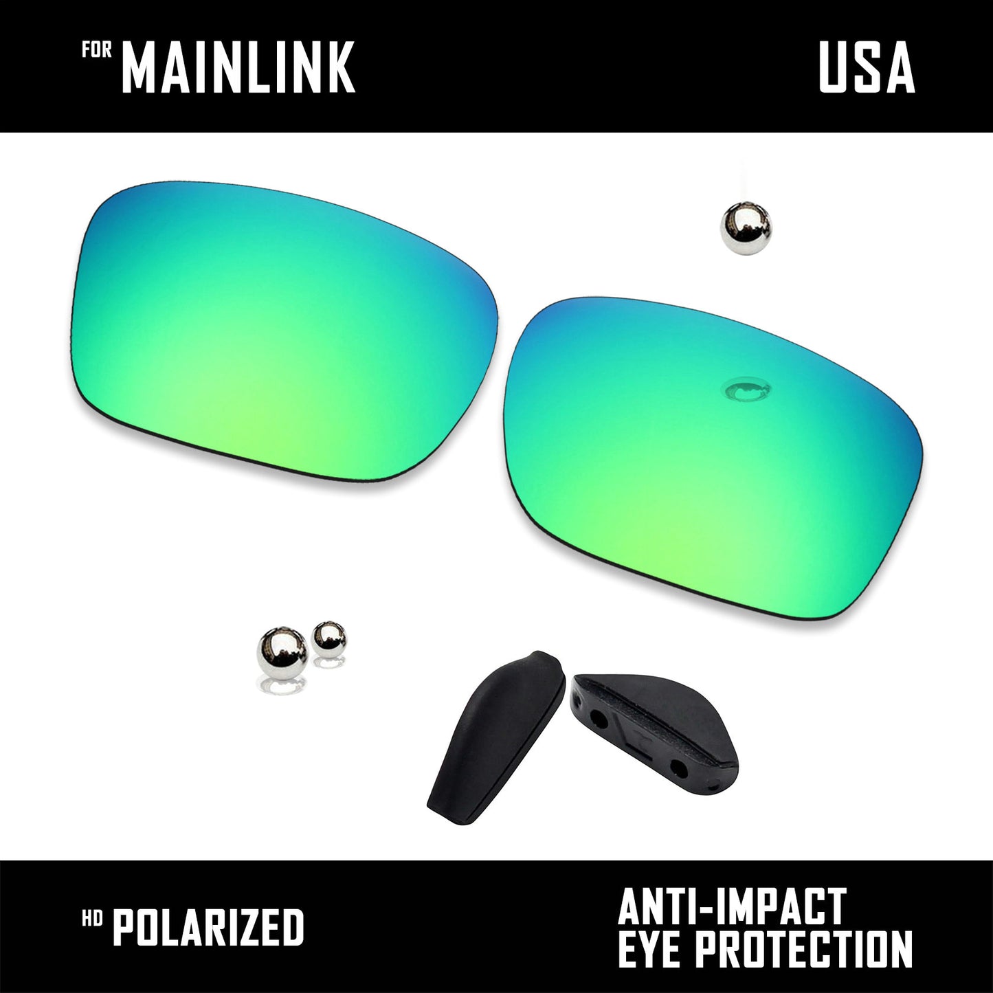 Anti Scratch Polarized Replacement Lenses&Rubber Kits for-Oakley Mainlink OO9264