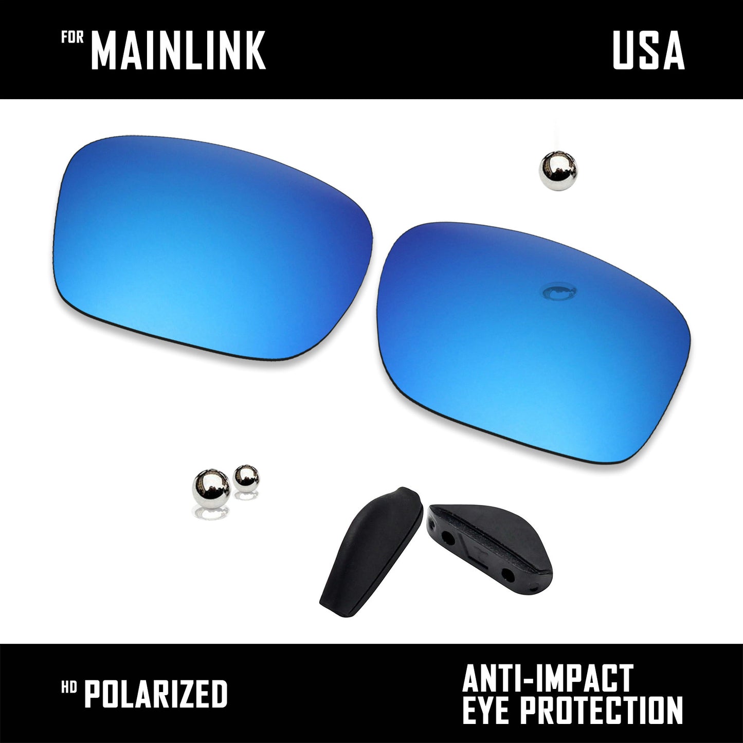 Anti Scratch Polarized Replacement Lenses&Rubber Kits for-Oakley Mainlink OO9264