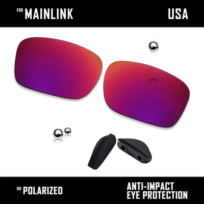 Anti Scratch Polarized Replacement Lenses&Rubber Kits for-Oakley Mainlink OO9264