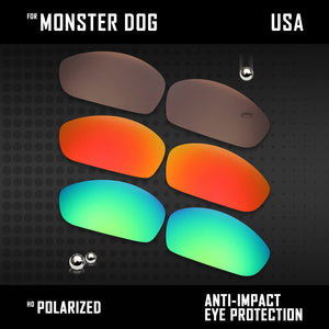 Anti Scratch Polarized Replacement Lenses for-Oakley Monster Dog Options