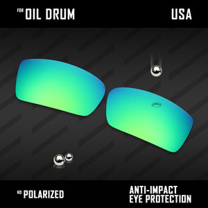 Anti Scratch Polarized Replacement Lenses for-Oakley Oil Drum Options