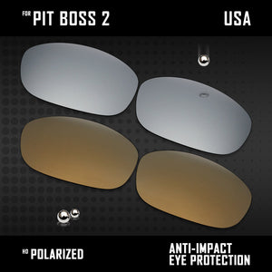 Anti Scratch Polarized Replacement Lenses for-Oakley Pit Boss2 OO9137 Options
