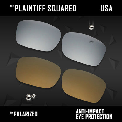 Anti Scratch Polarized Replacement Lens for-Oakley Plaintiff Squared OO4063 Opt