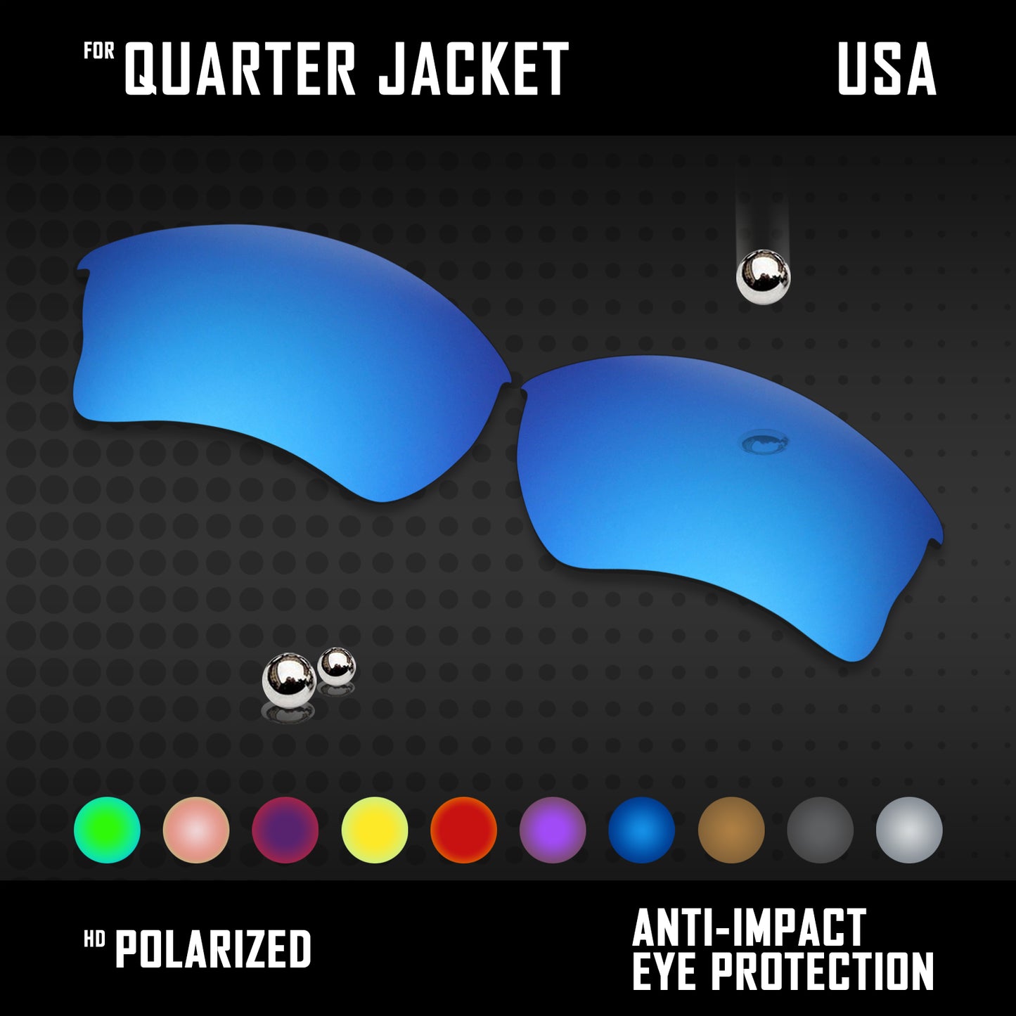 Anti Scratch Polarized Replacement Lenses for-Oakley Quarter Jacket OO9200 Opt