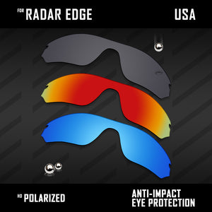 Anti Scratch Polarized Replacement Lenses for-Oakley Radar Edge OO9184 Options