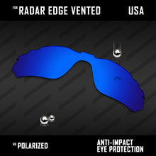 Load image into Gallery viewer, Anti Scratch Polarized Replacement Lens for-Oakley Radar Edge Vented OO9184 Opt