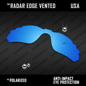 Anti Scratch Polarized Replacement Lens for-Oakley Radar Edge Vented OO9184 Opt