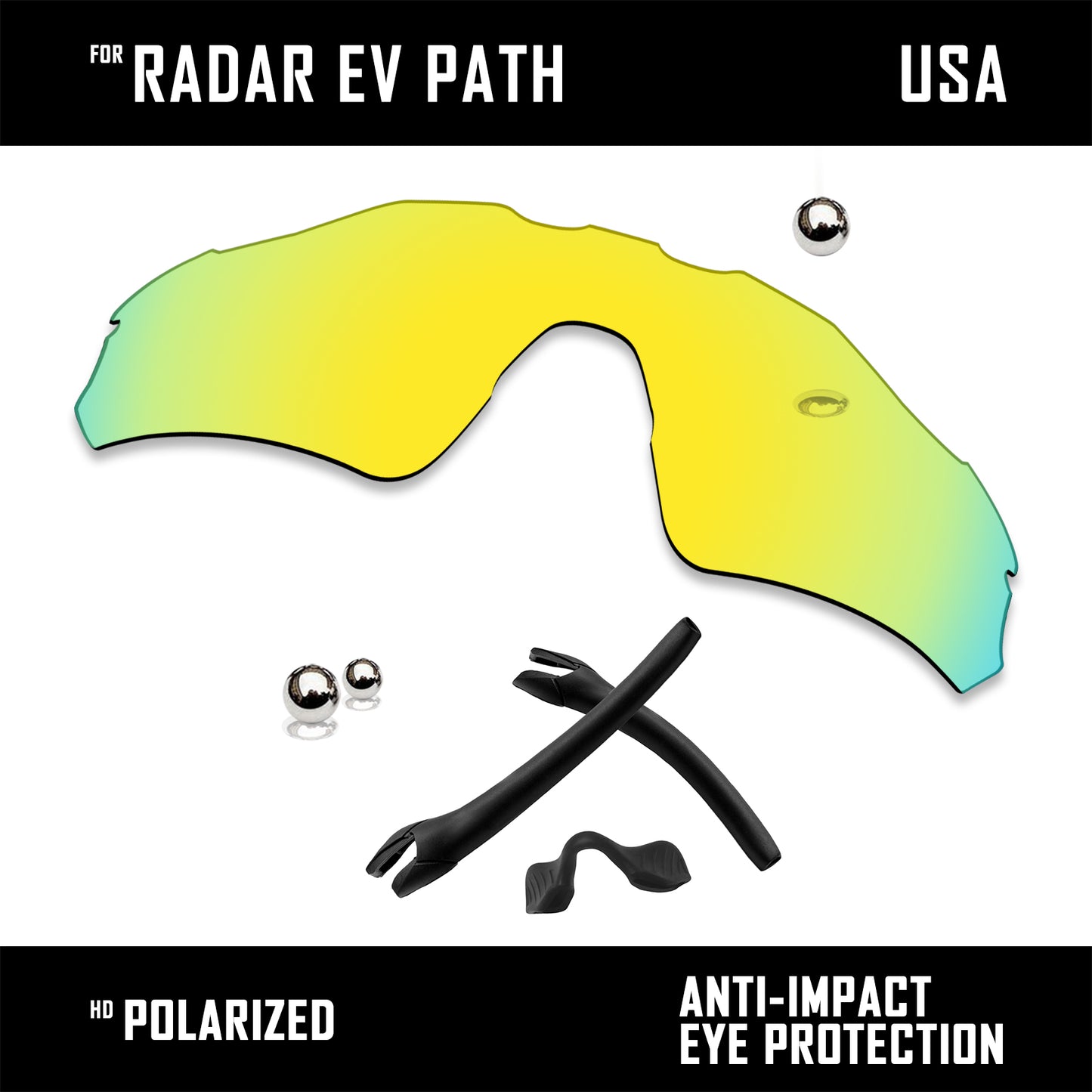 Anti Scratch Replacement Lenses & Rubber Kits for-Oakley Radar EV Path OO9208