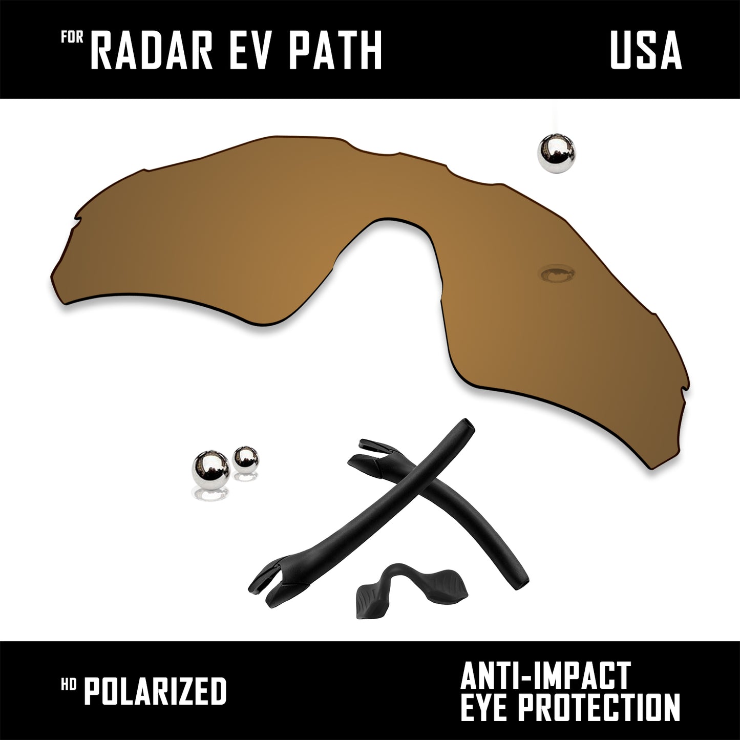 Anti Scratch Replacement Lenses & Rubber Kits for-Oakley Radar EV Path OO9208