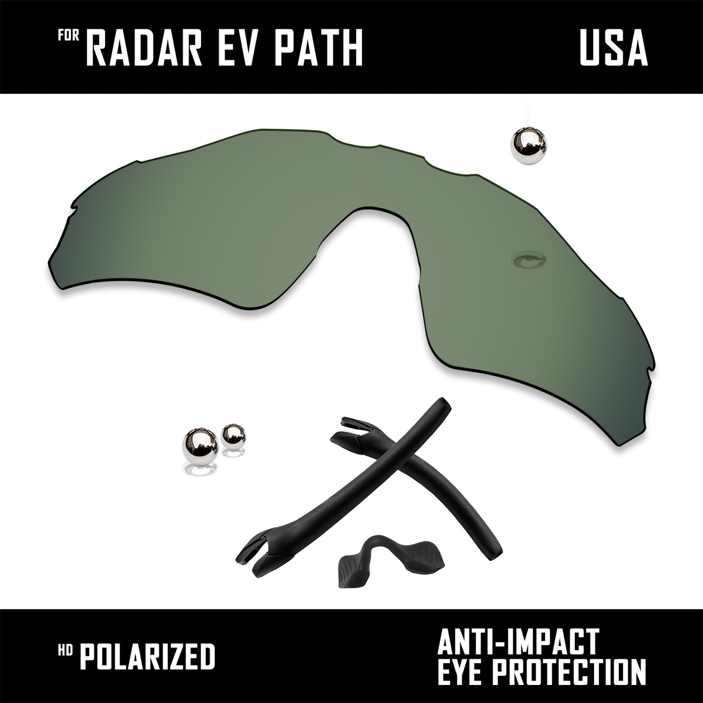 Anti Scratch Replacement Lenses & Rubber Kits for-Oakley Radar EV Path OO9208