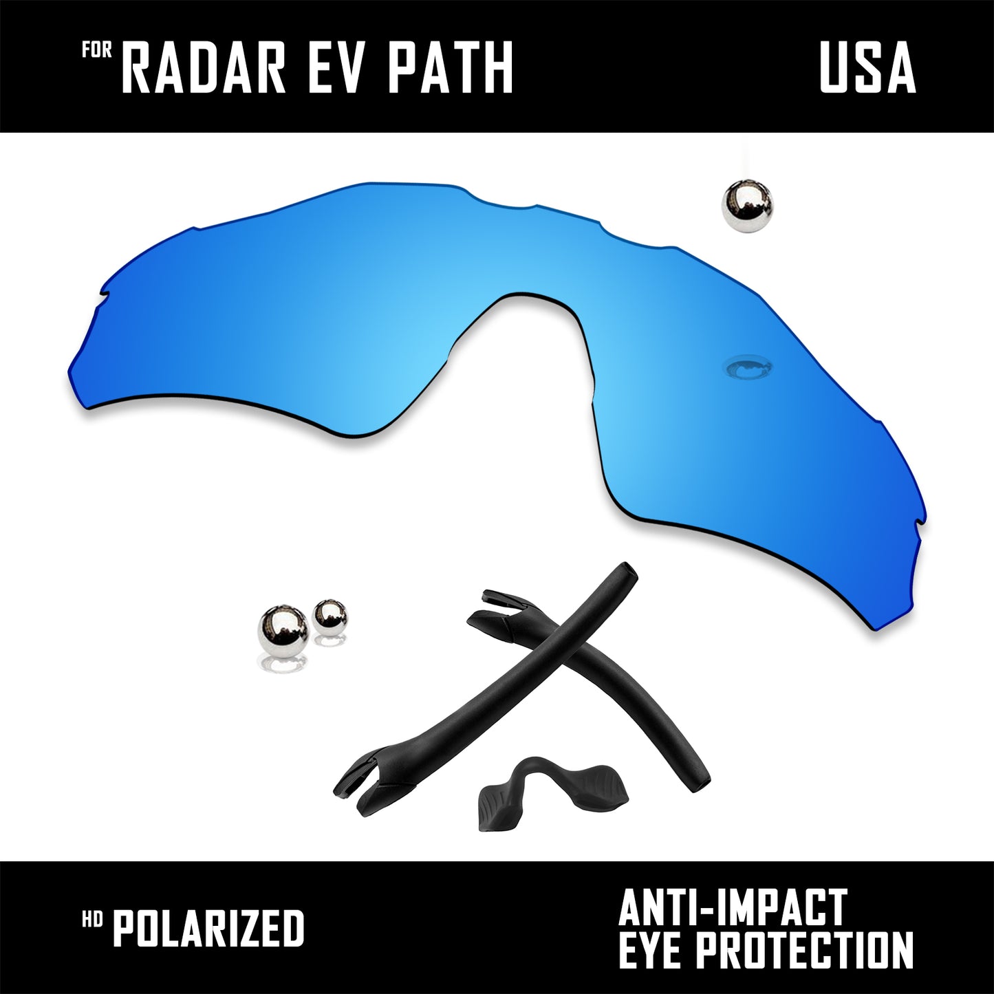Anti Scratch Replacement Lenses & Rubber Kits for-Oakley Radar EV Path OO9208