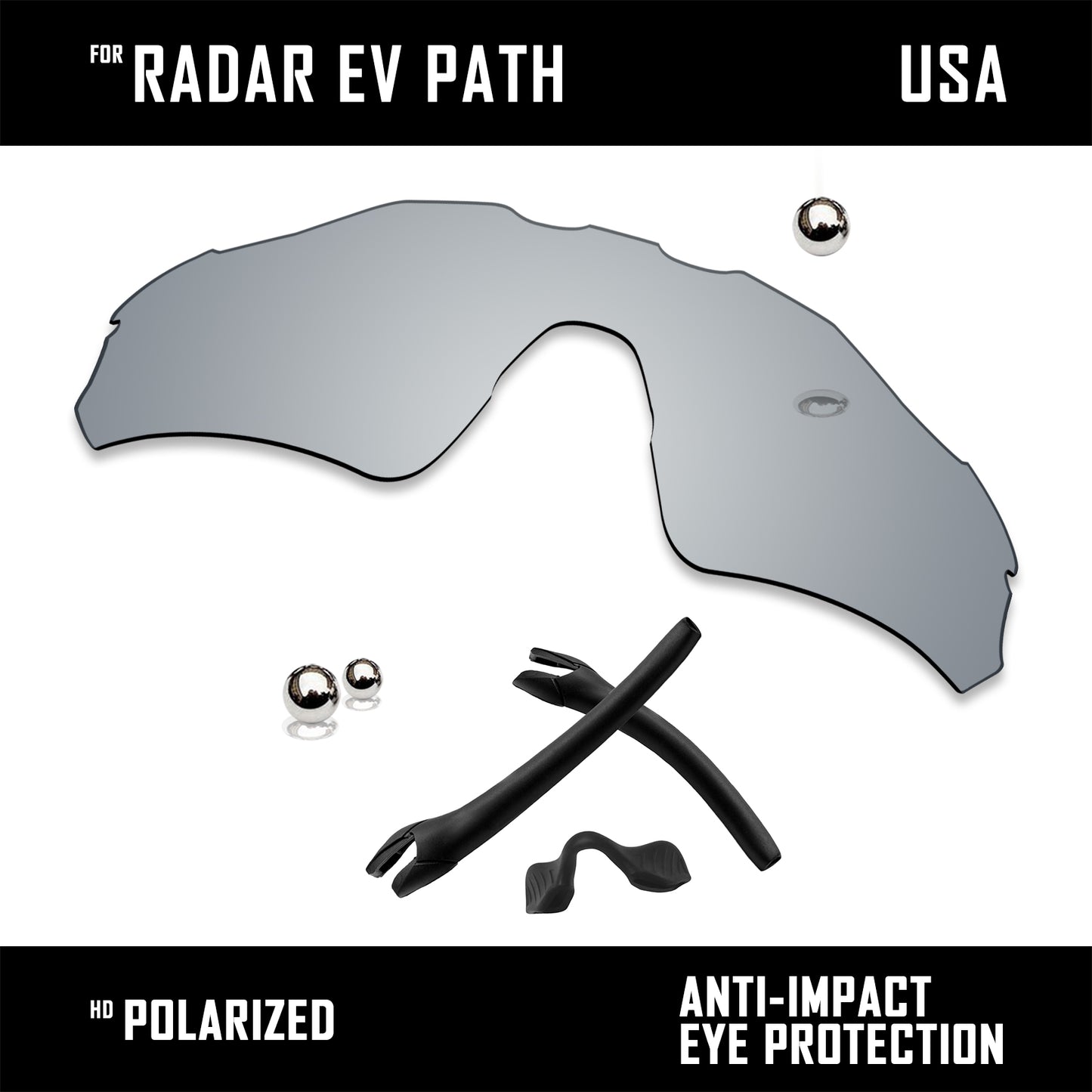 Anti Scratch Replacement Lenses & Rubber Kits for-Oakley Radar EV Path OO9208