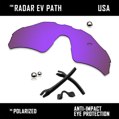 Anti Scratch Replacement Lenses & Rubber Kits for-Oakley Radar EV Path OO9208