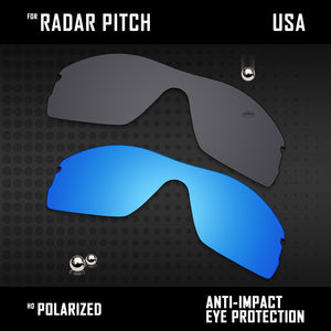 Anti Scratch Polarized Replacement Lenses for-Oakley Radar Pitch Options