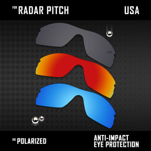 Anti Scratch Polarized Replacement Lenses for-Oakley Radar Pitch Options