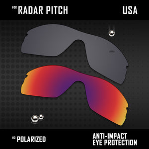 Anti Scratch Polarized Replacement Lenses for-Oakley Radar Pitch Options