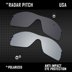 Anti Scratch Polarized Replacement Lenses for-Oakley Radar Pitch Options