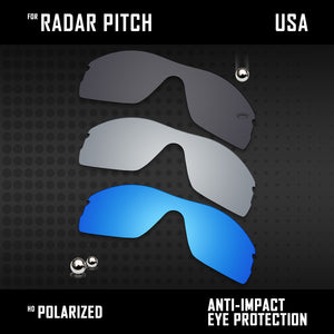 Anti Scratch Polarized Replacement Lenses for-Oakley Radar Pitch Options