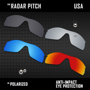 Anti Scratch Polarized Replacement Lenses for-Oakley Radar Pitch Options