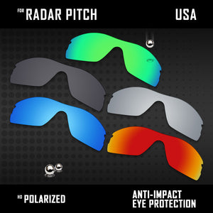 Anti Scratch Polarized Replacement Lenses for-Oakley Radar Pitch Options