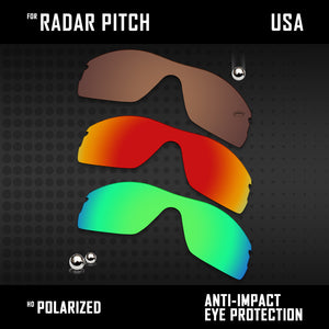 Anti Scratch Polarized Replacement Lenses for-Oakley Radar Pitch Options