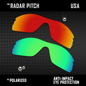 Anti Scratch Polarized Replacement Lenses for-Oakley Radar Pitch Options