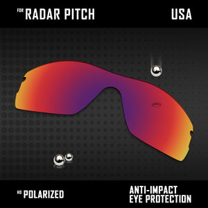 Anti Scratch Polarized Replacement Lenses for-Oakley Radar Pitch Options