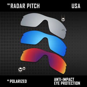 Anti Scratch Polarized Replacement Lenses for-Oakley Radar Pitch Options
