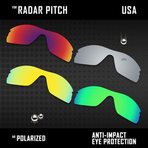 Anti Scratch Polarized Replacement Lenses for-Oakley Radar Pitch Options