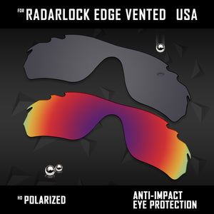 Anti Scratch Polarized Replacement Lens for-Oakley Radar Edge Vented OO9184 Opt