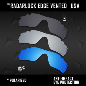 Anti Scratch Polarized Replacement Lens for-Oakley Radar Edge Vented OO9184 Opt