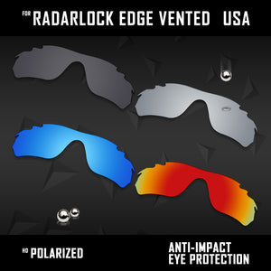 Anti Scratch Polarized Replacement Lens for-Oakley Radar Edge Vented OO9184 Opt