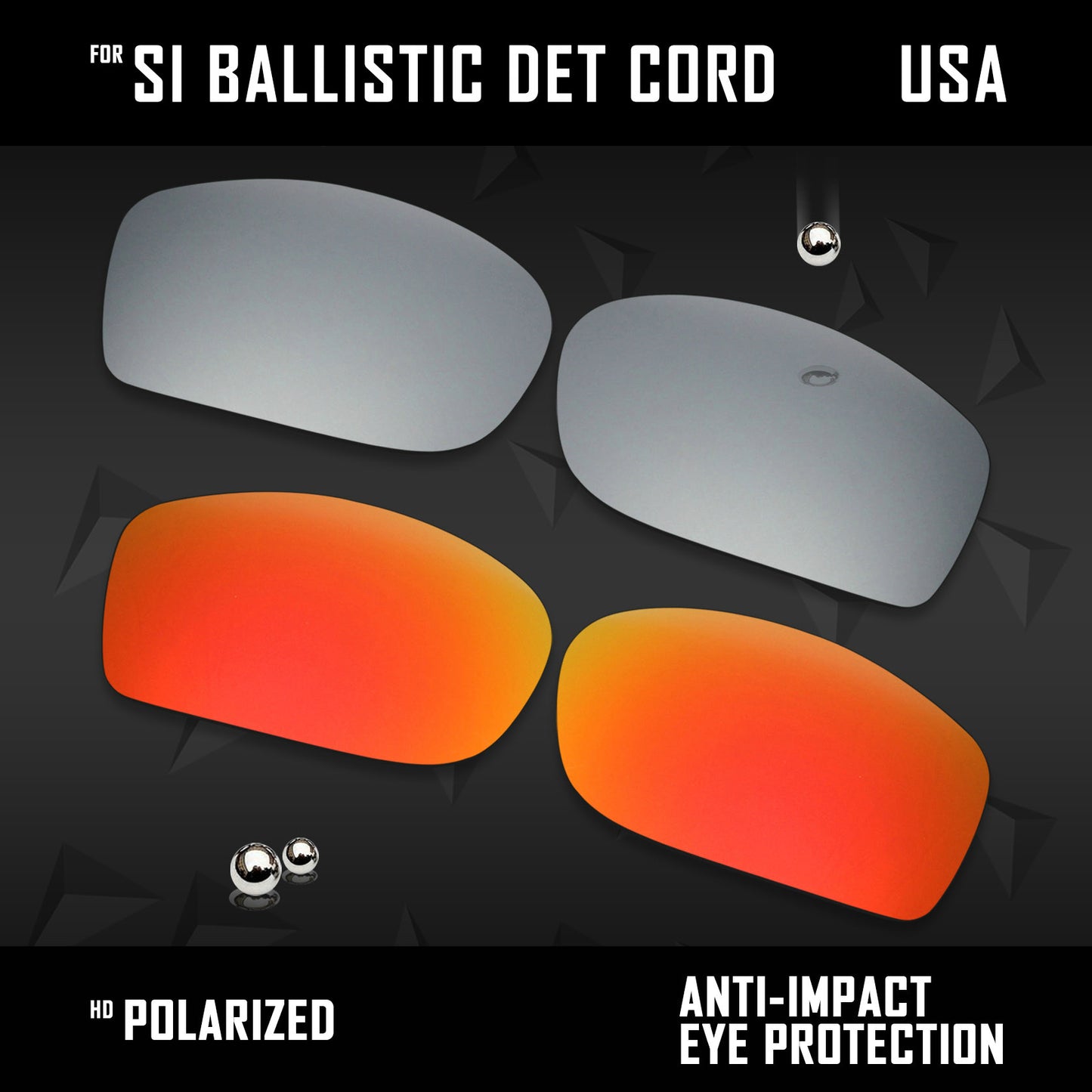 Anti Scratch Polarized Replacement Lenses for-Oakley Si Ballistic Det Cord Opts