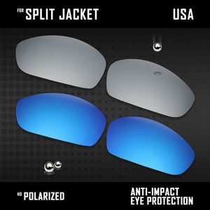 Anti Scratch Polarized Replacement Lenses for-Oakley Split Jacket OO9099 Options