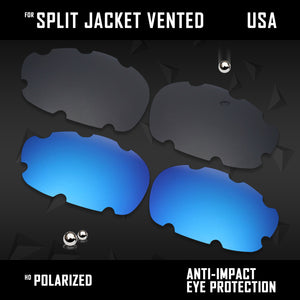 Anti Scratch Polarized Replacement Lenses for-Oakley Split Jacket Vented OO9099
