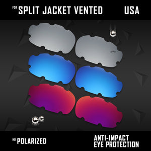 Anti Scratch Polarized Replacement Lenses for-Oakley Split Jacket Vented OO9099