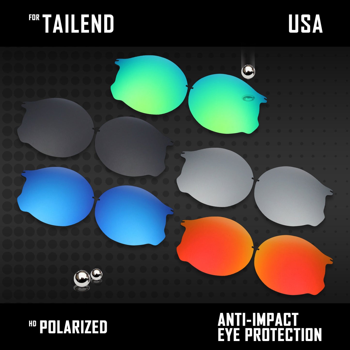 Anti Scratch Polarized Replacement Lenses for-Oakley Tailend OO4088 Options