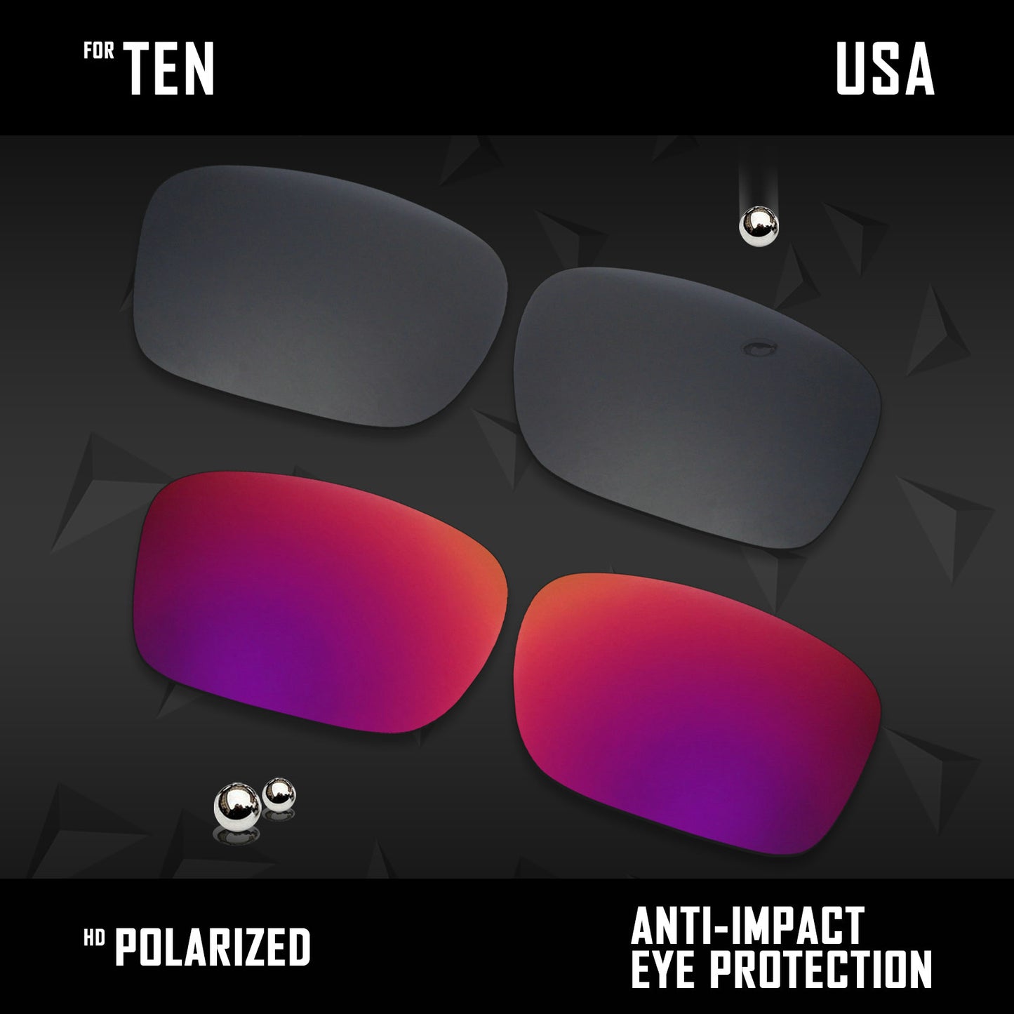 Anti Scratch Polarized Replacement Lenses for-Oakley Ten X OO9128 Options