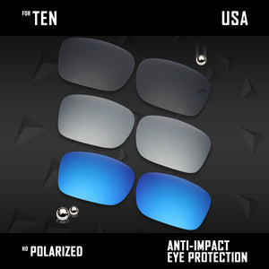 Anti Scratch Polarized Replacement Lenses for-Oakley Ten X OO9128 Options