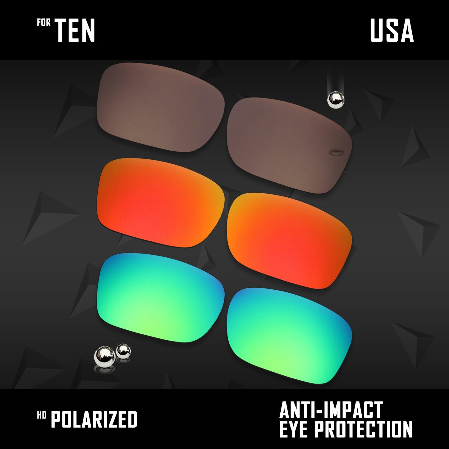 Anti Scratch Polarized Replacement Lenses for-Oakley Ten X OO9128 Options