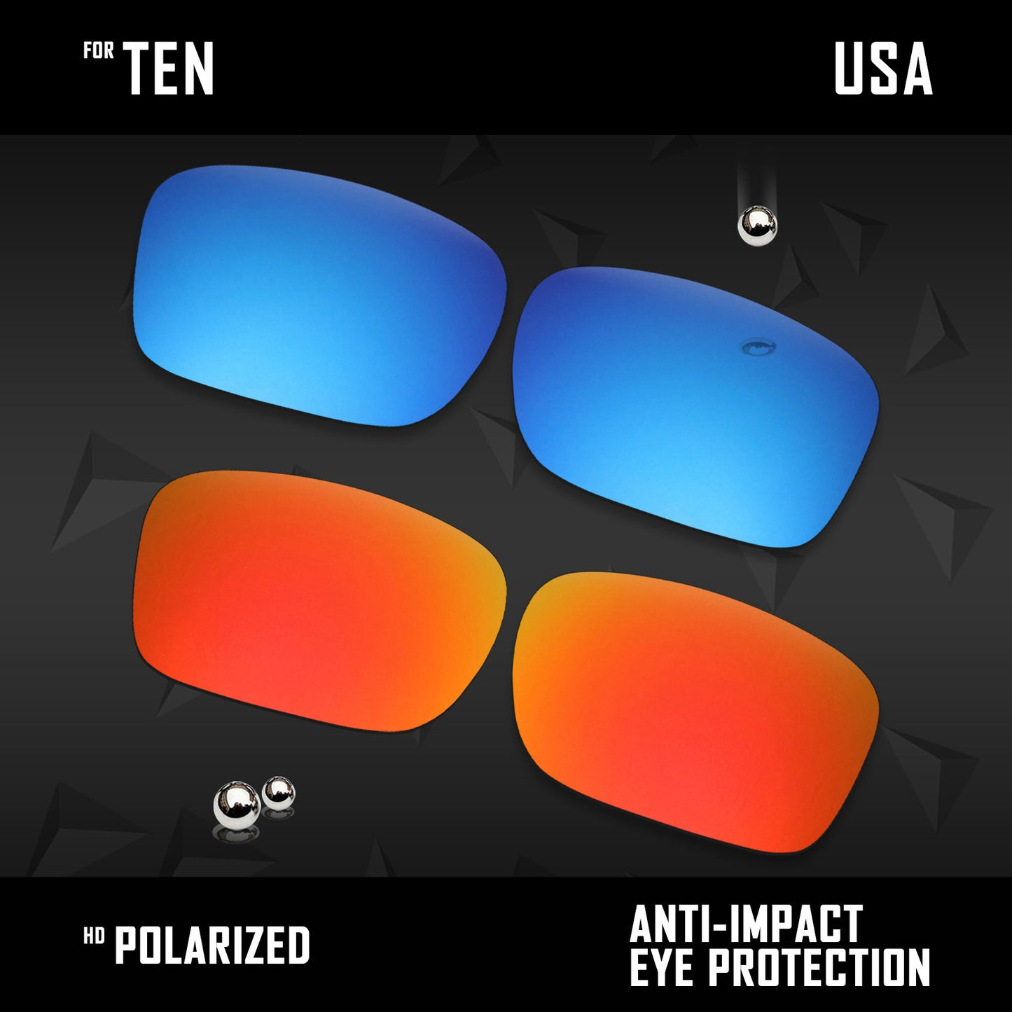 Anti Scratch Polarized Replacement Lenses for-Oakley Ten X OO9128 Options