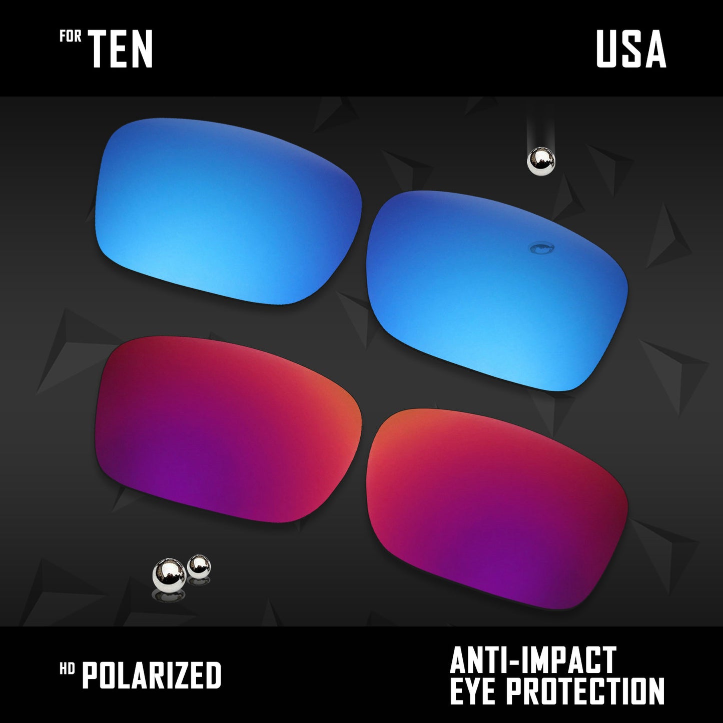 Anti Scratch Polarized Replacement Lenses for-Oakley Ten X OO9128 Options