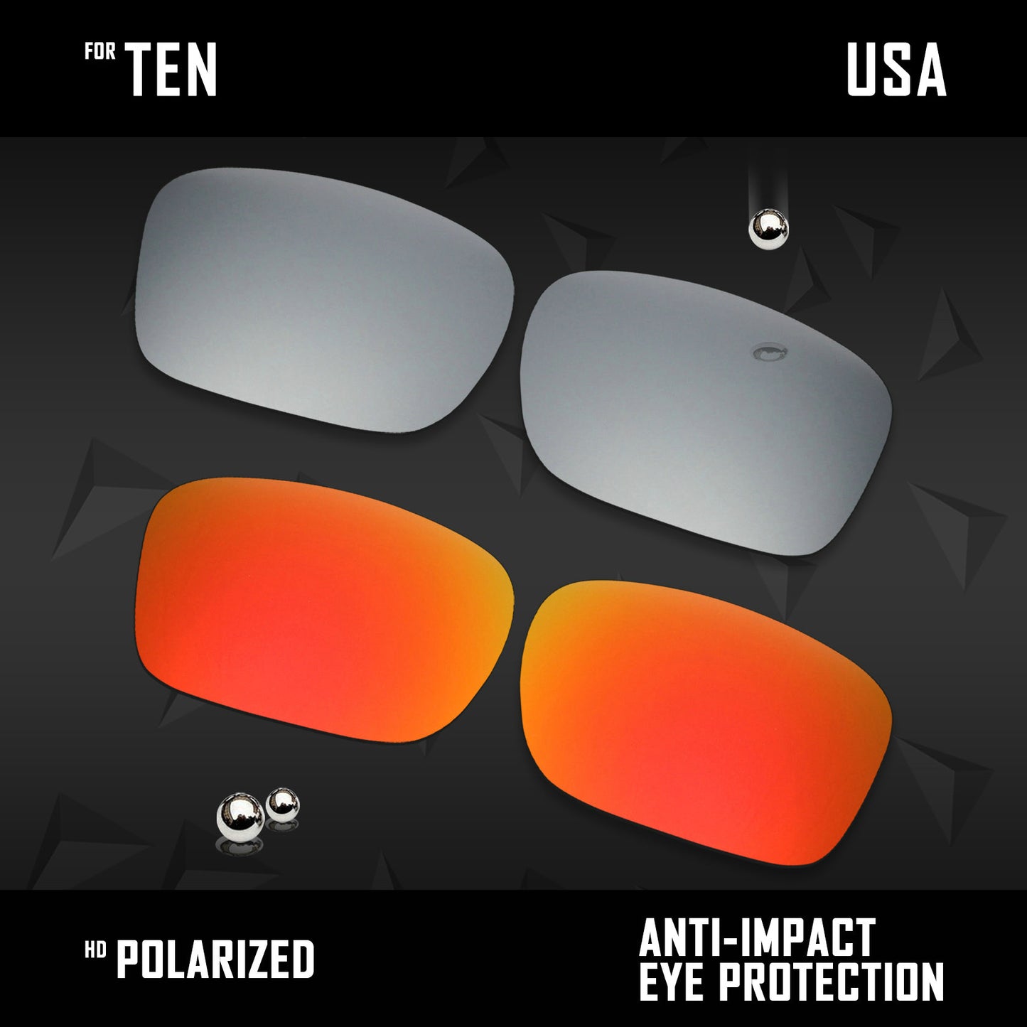 Anti Scratch Polarized Replacement Lenses for-Oakley Ten X OO9128 Options