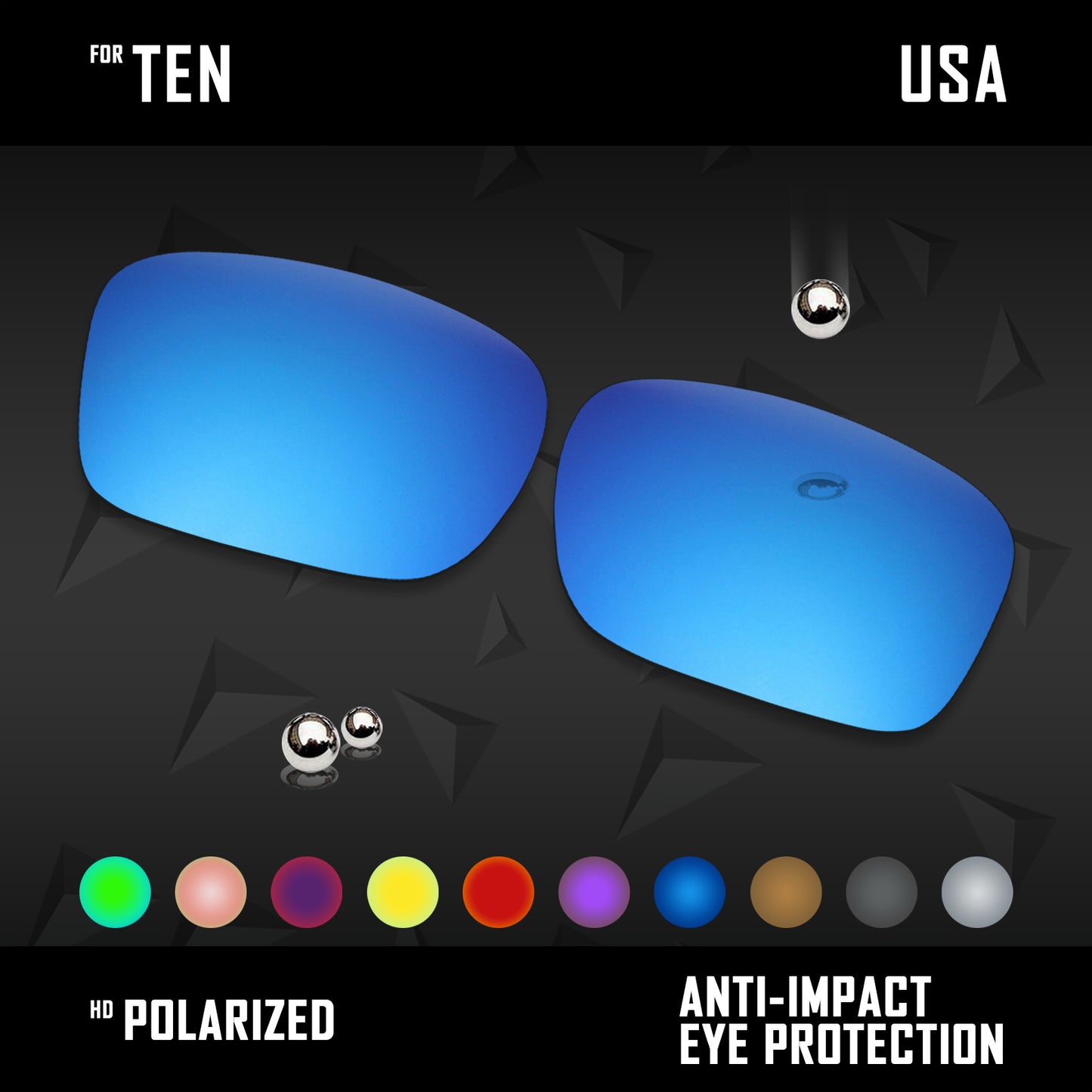 Anti Scratch Polarized Replacement Lenses for-Oakley Ten X OO9128 Options