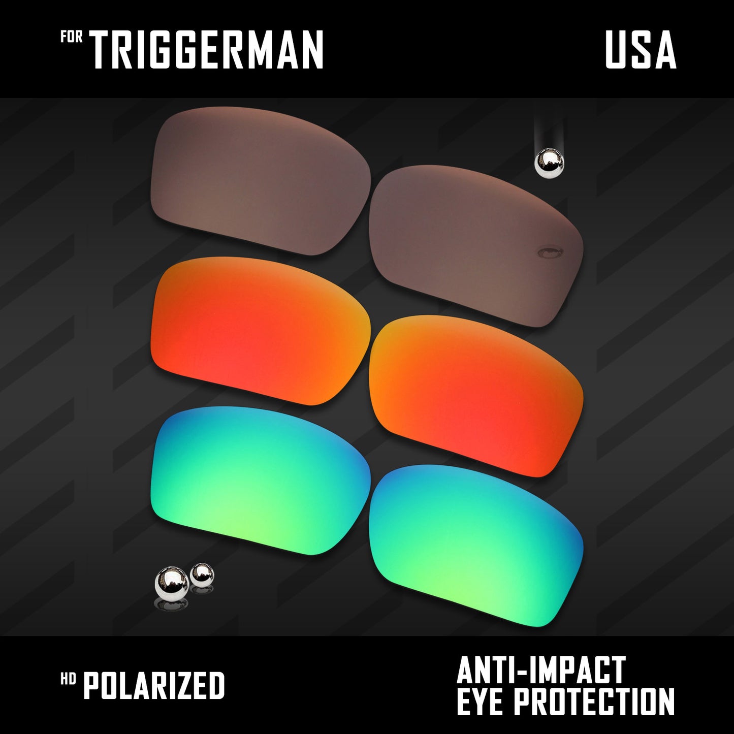 Anti Scratch Polarized Replacement Lenses for-Oakley Triggerman OO9266 Options