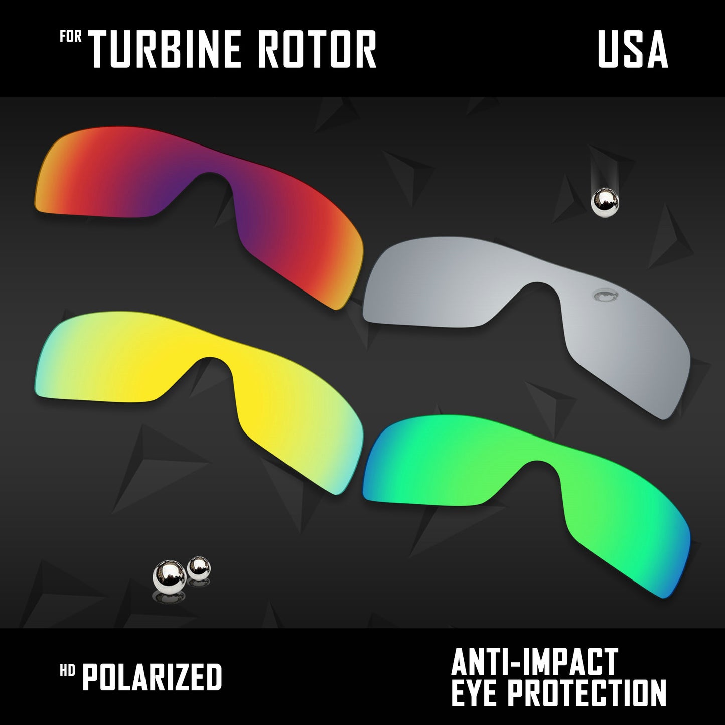 Anti Scratch Polarized Replacement Lenses for-Oakley Turbine Rotor OO9307 Opt