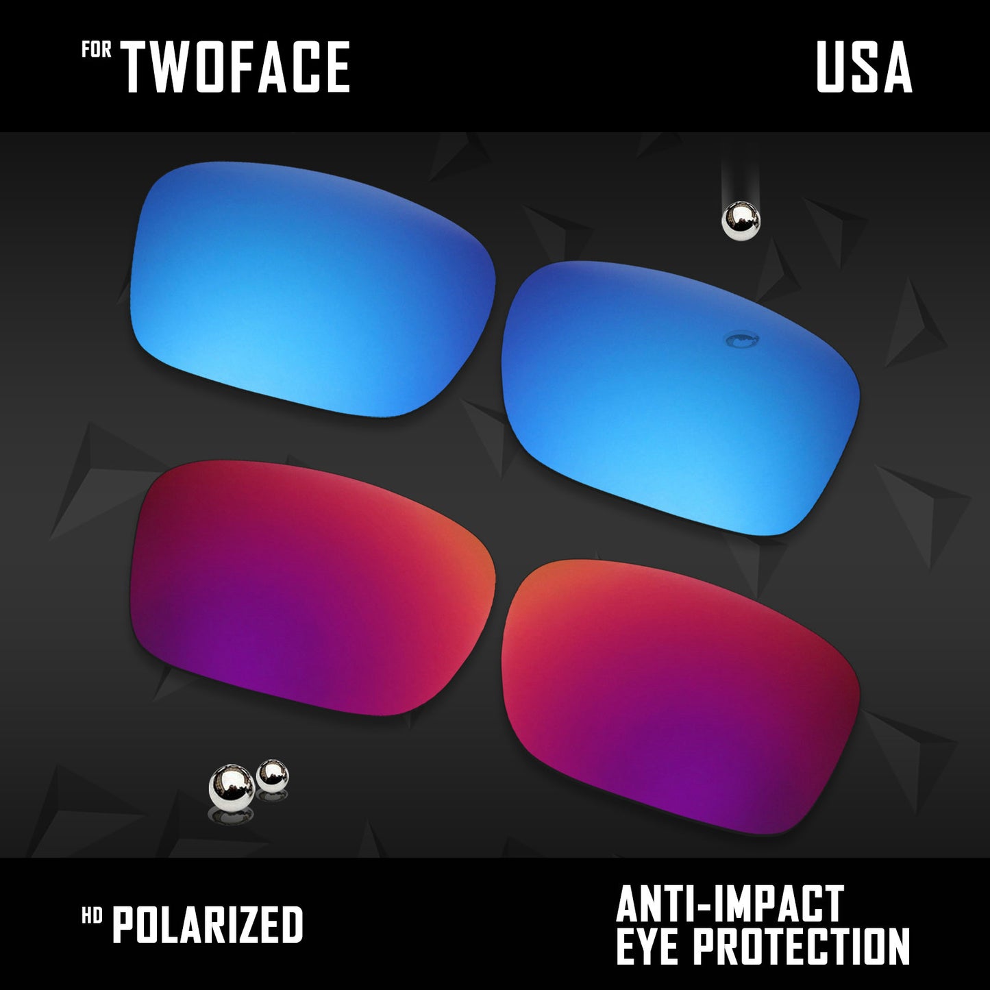 Anti Scratch Polarized Replacement Lenses for-Oakley TwoFace OO9189 Options