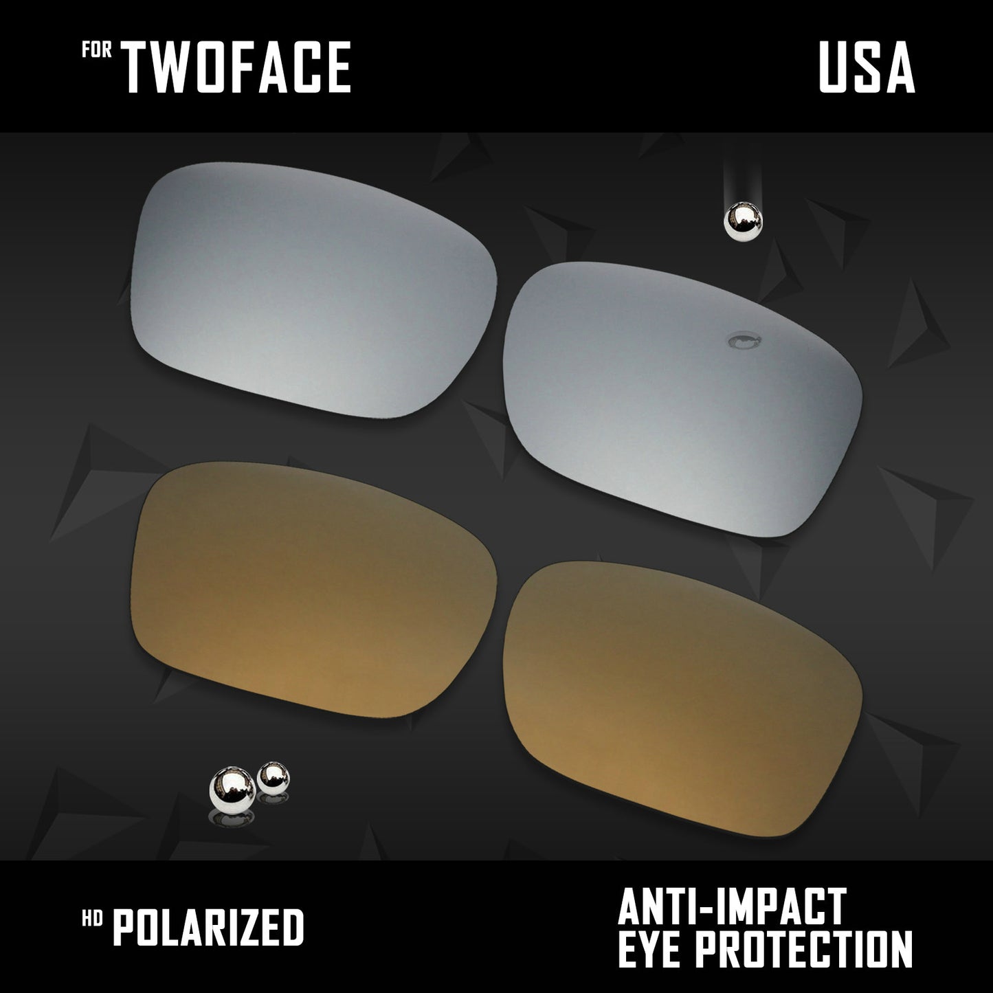 Anti Scratch Polarized Replacement Lenses for-Oakley TwoFace OO9189 Options